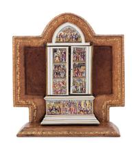 A Capodimonte Porcelain Altar Triptych