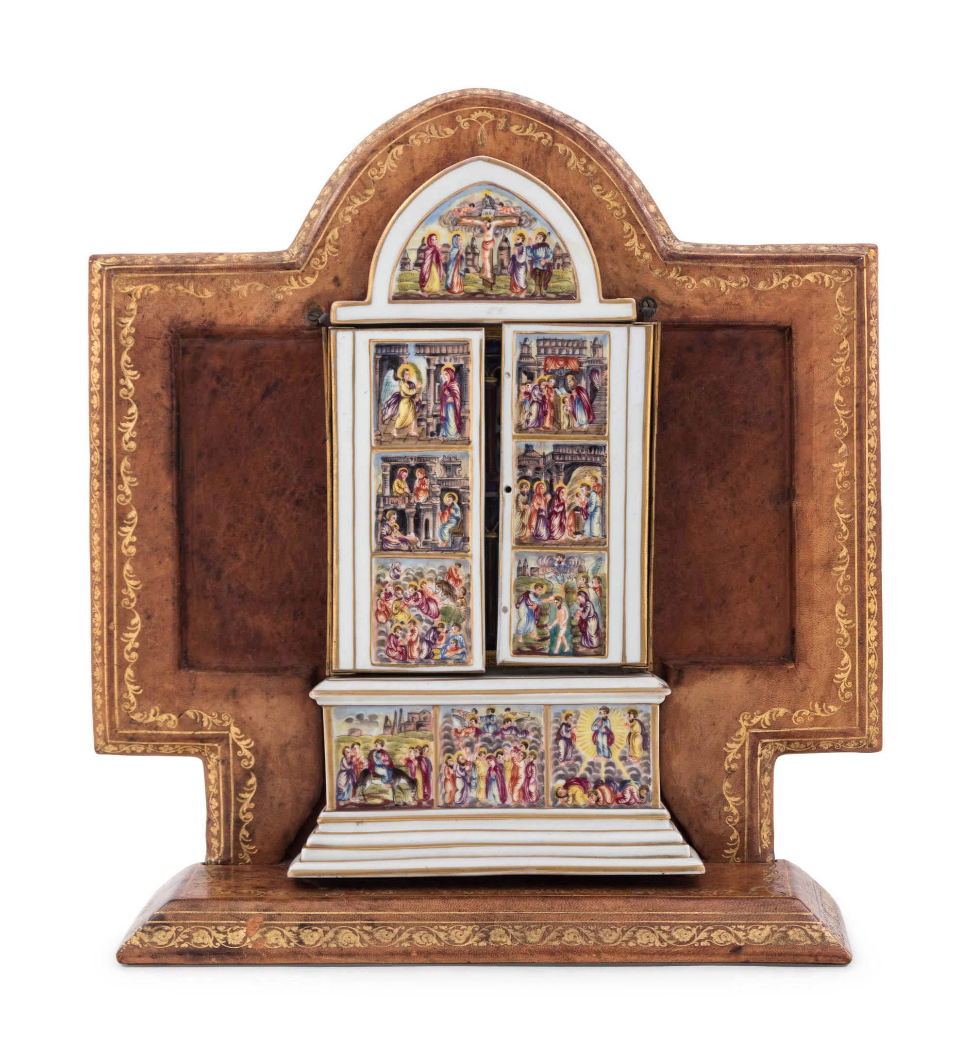 A Capodimonte Porcelain Altar Triptych