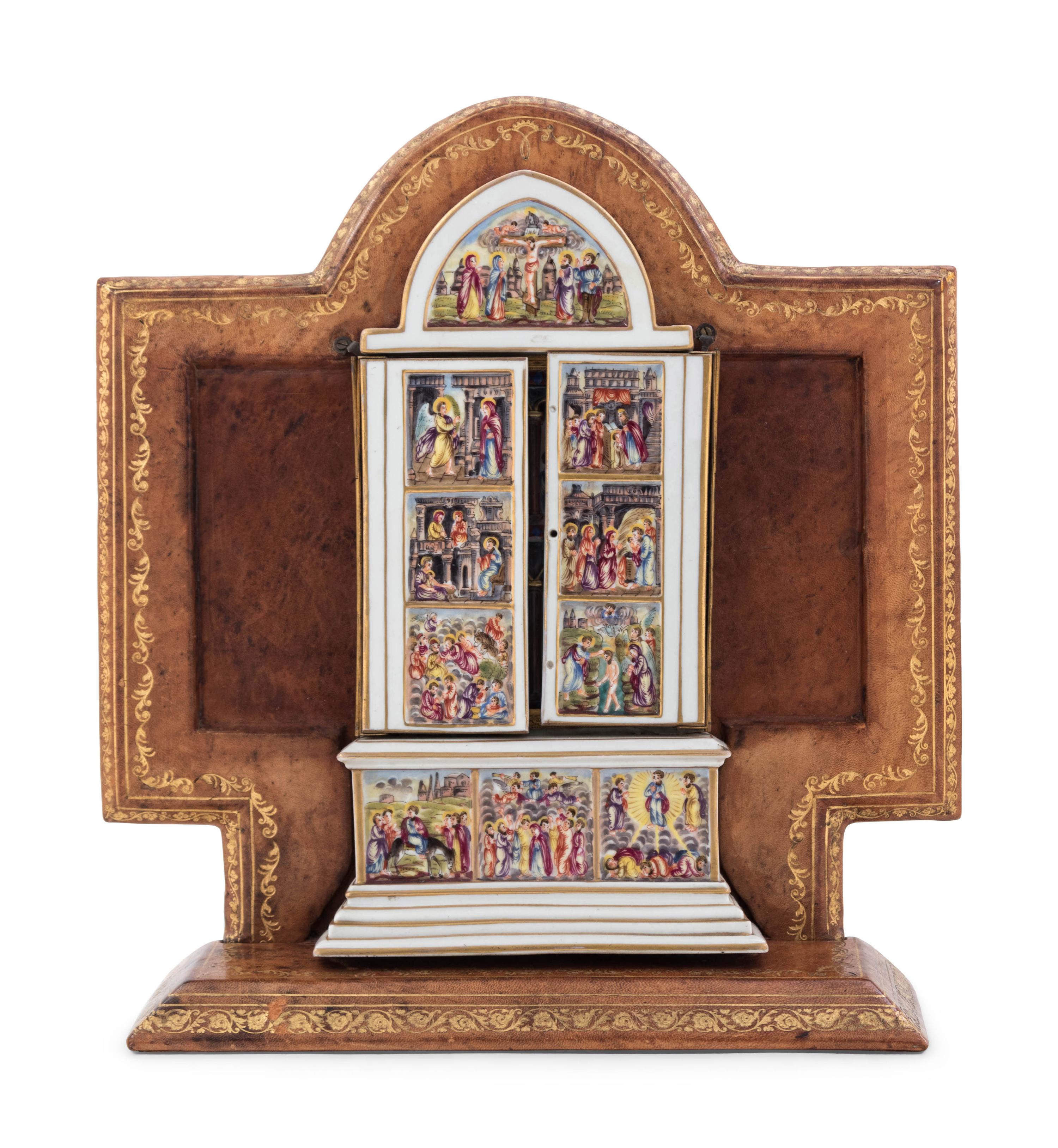 A Capodimonte Porcelain Altar Triptych
