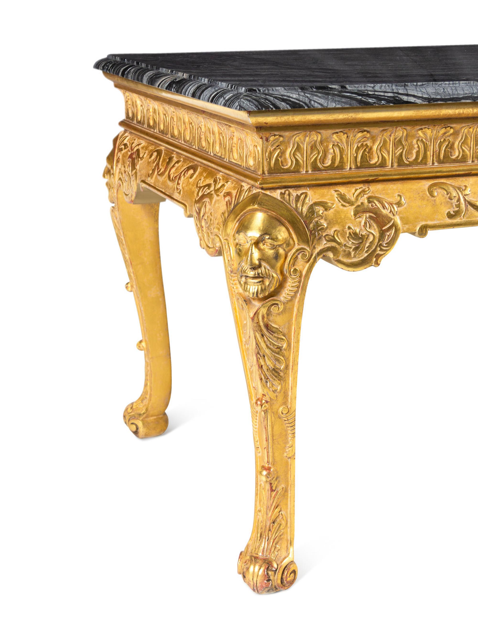 A George I Style Giltwood Marble-Top Console Table