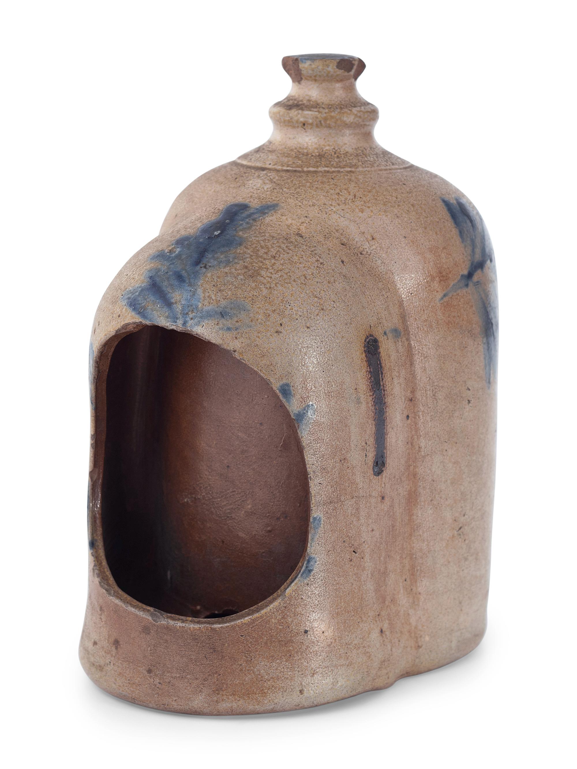 Two Cobalt Decorated Chicken Waterers