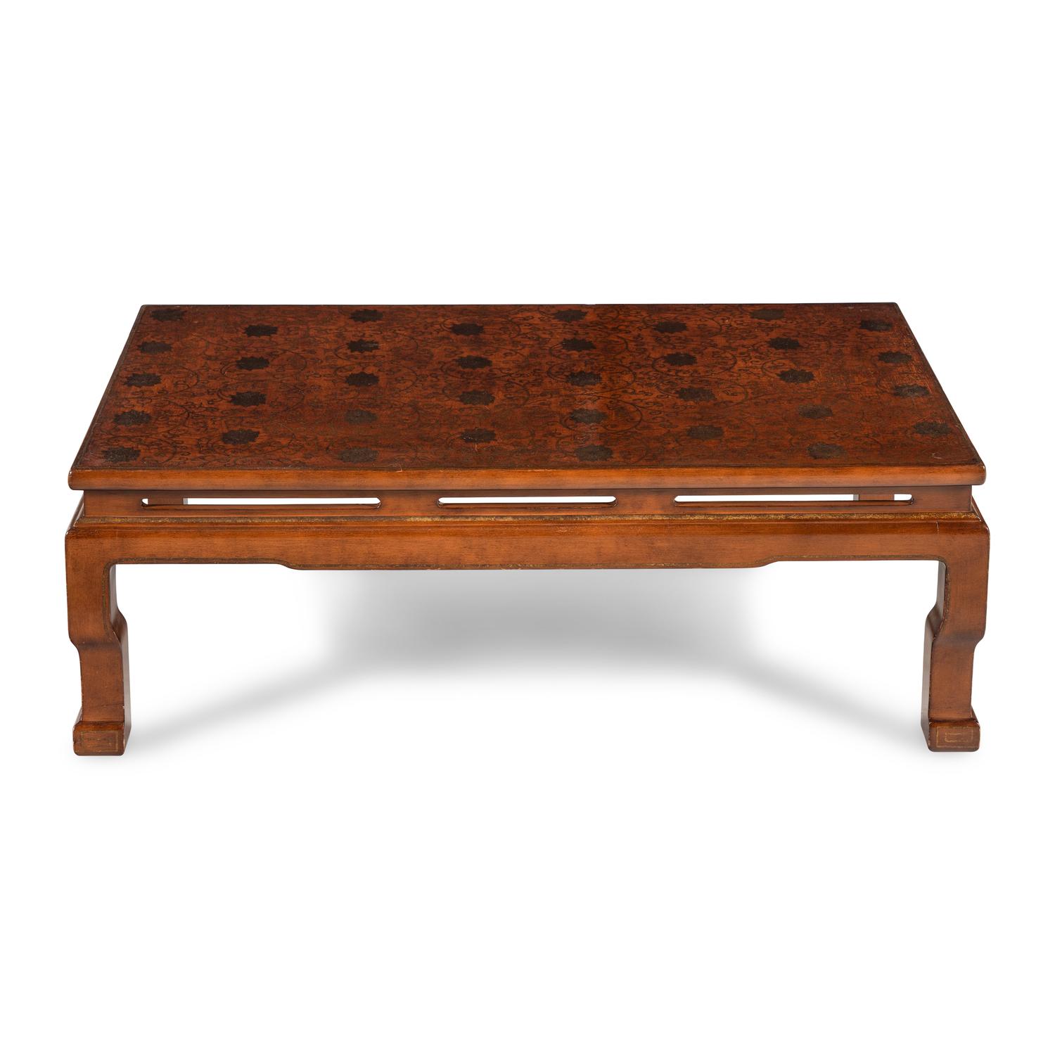 A Chinese Style Chrysanthemum-Decorated Low Table