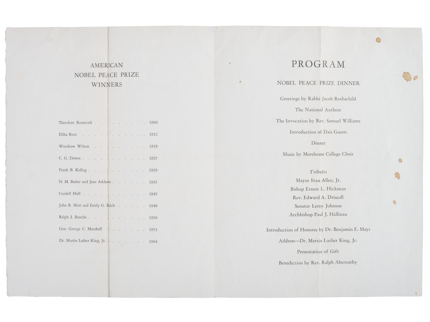 [African-Americana] King, Martin Luther, Jr. Signed Program