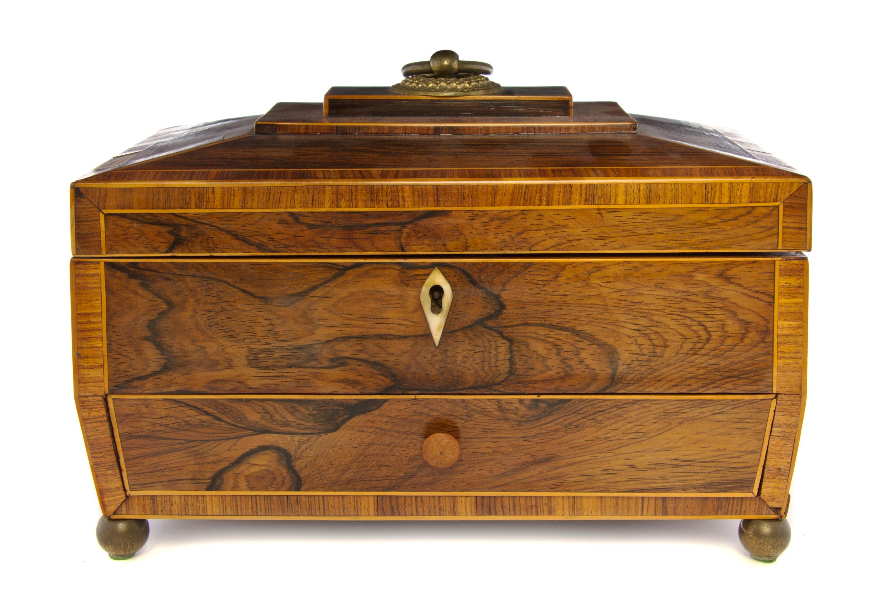 An English Rosewood Table Casket, Width 10 inches.