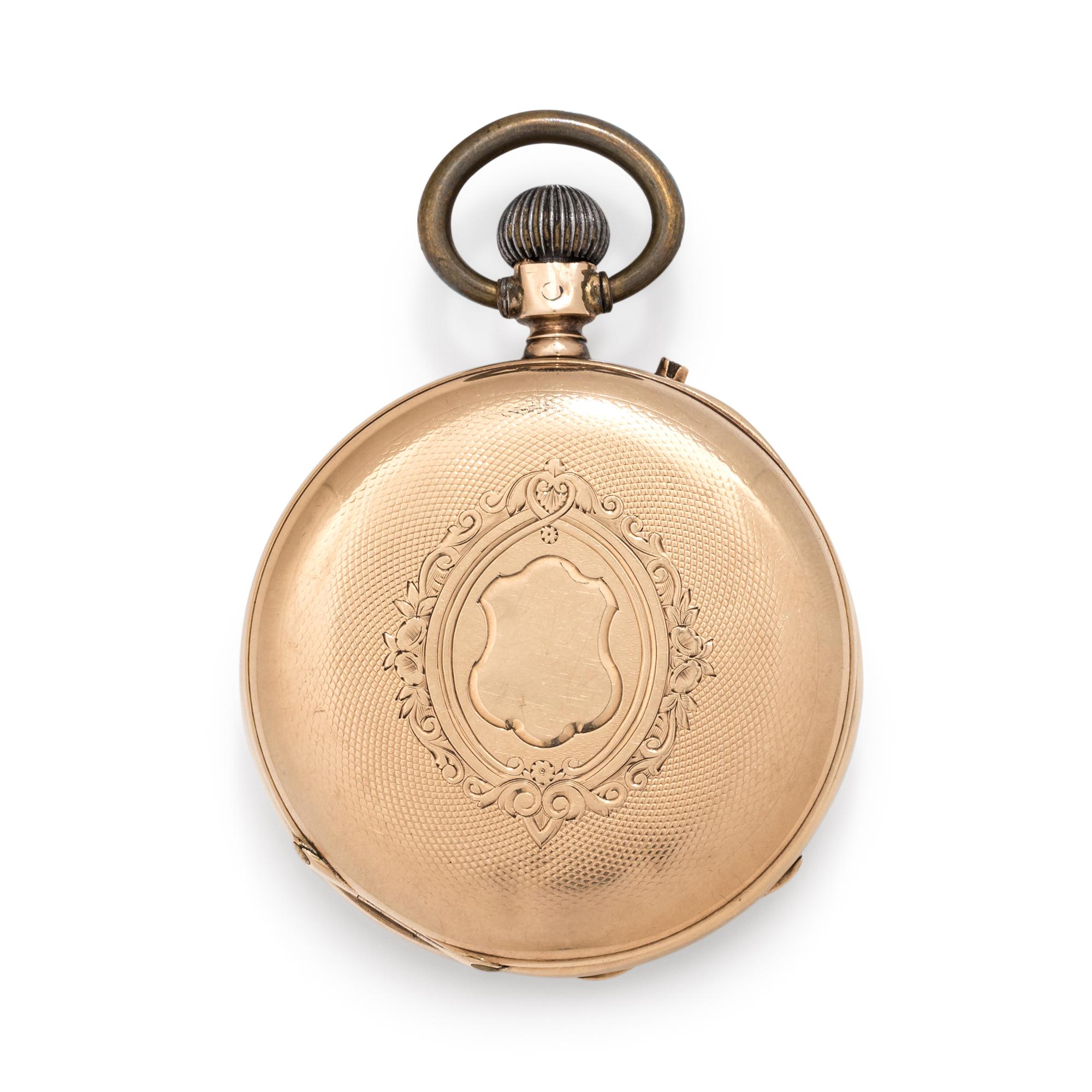 14K YELLOW GOLD OPEN FACE POCKET WATCH