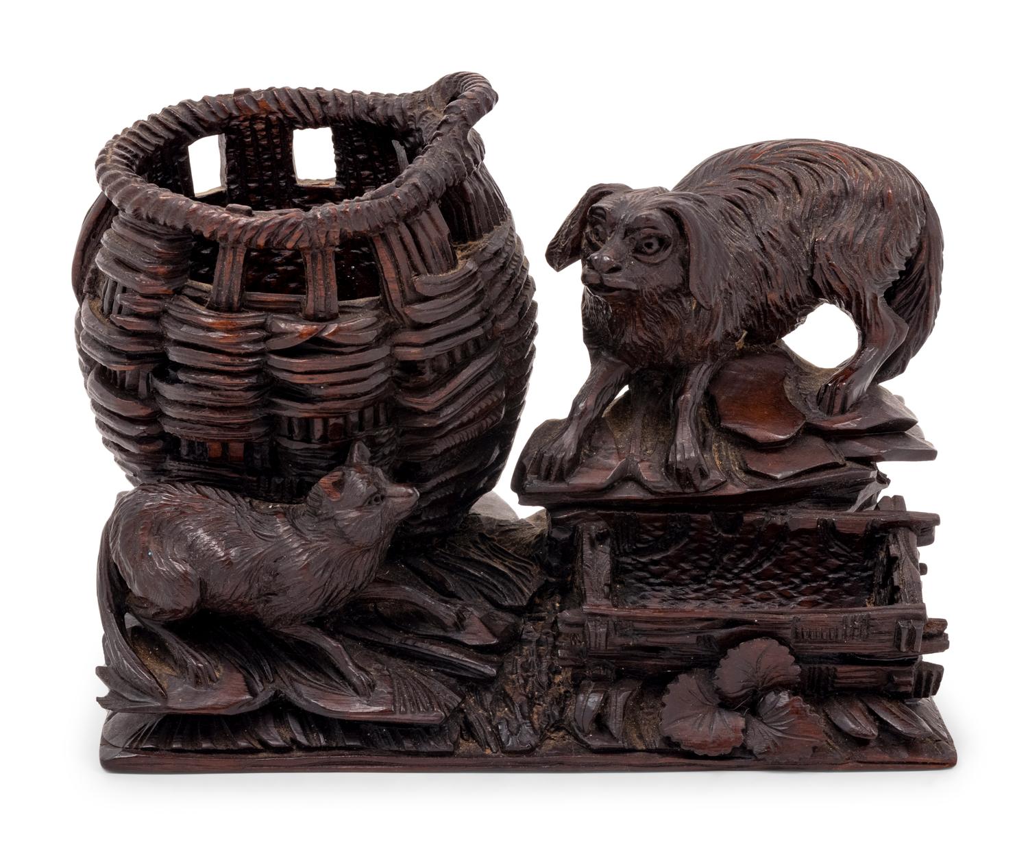 A Black Forest Carved Cigar Humidor