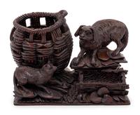 A Black Forest Carved Cigar Humidor