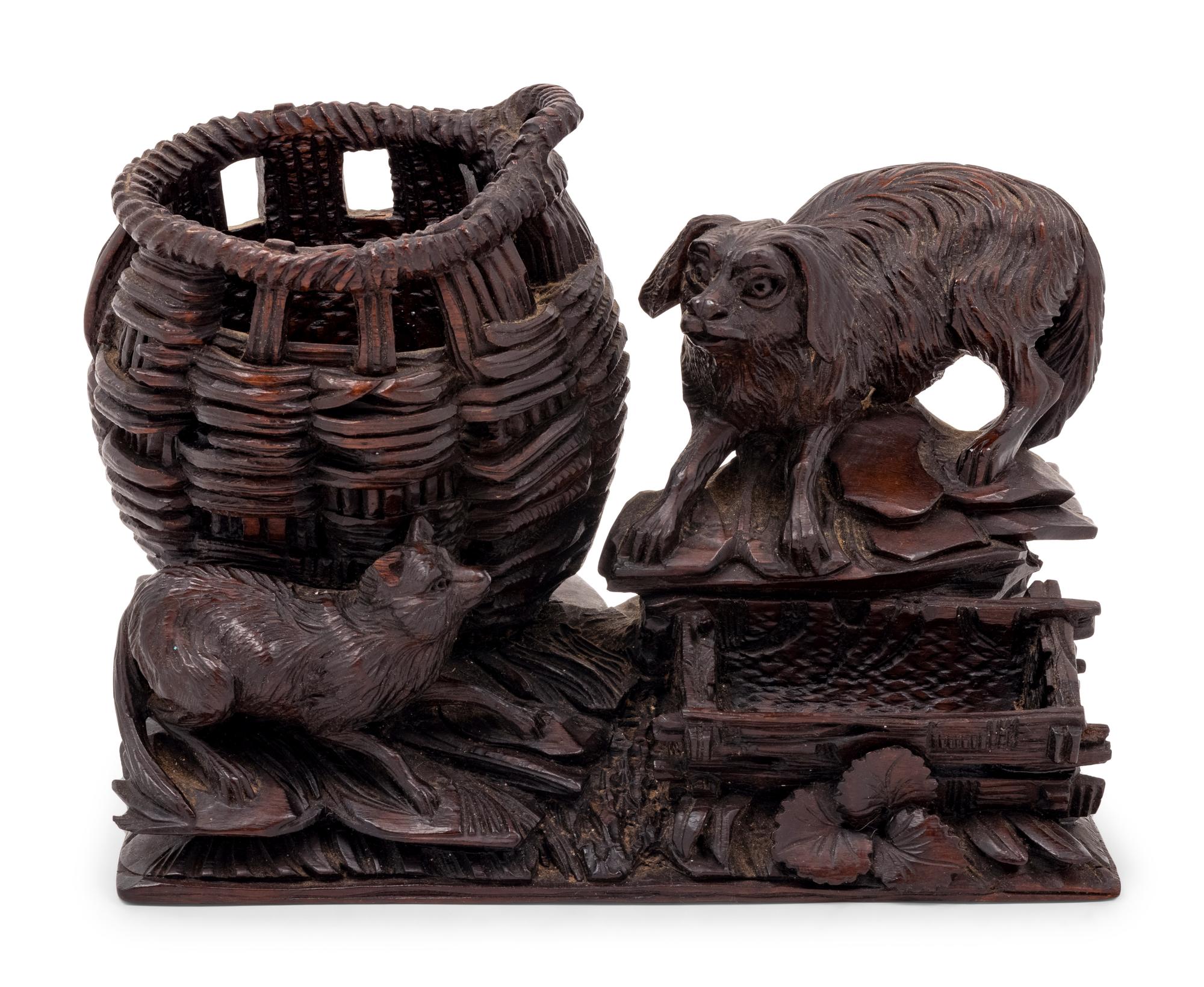 A Black Forest Carved Cigar Humidor