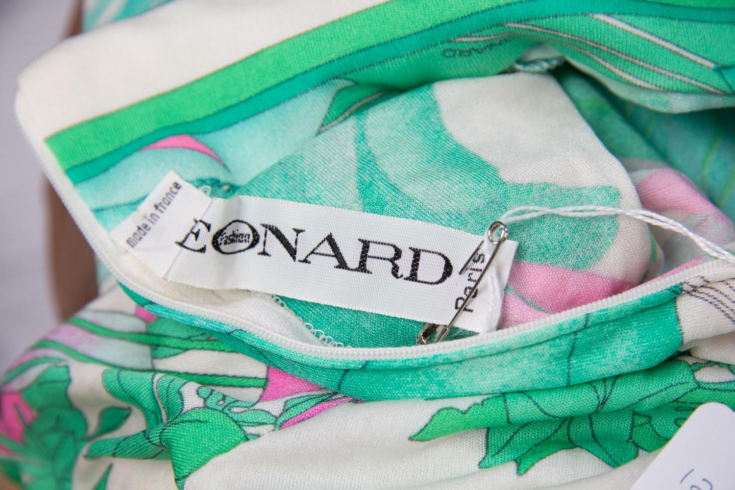 A Leonard Multicolor Silk Floral Dress,