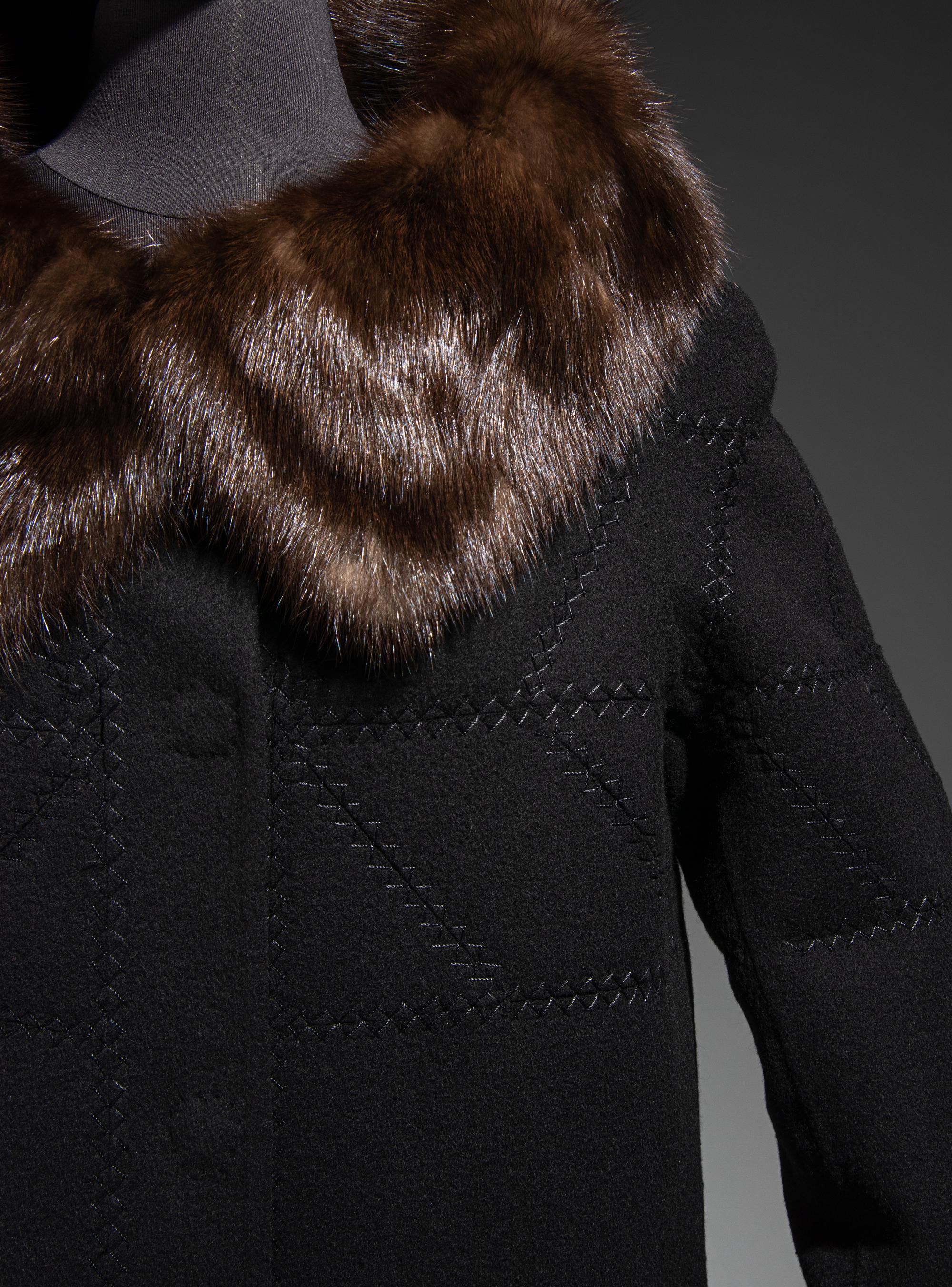 J. Mendel Cashmere Coat with Sable Collar