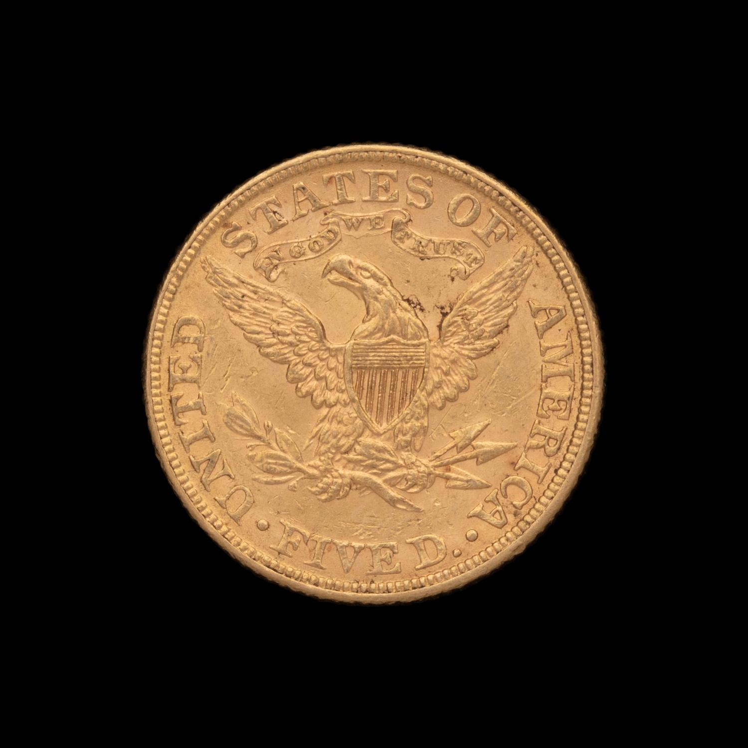 An 1882 Liberty Head $5 Gold Coin