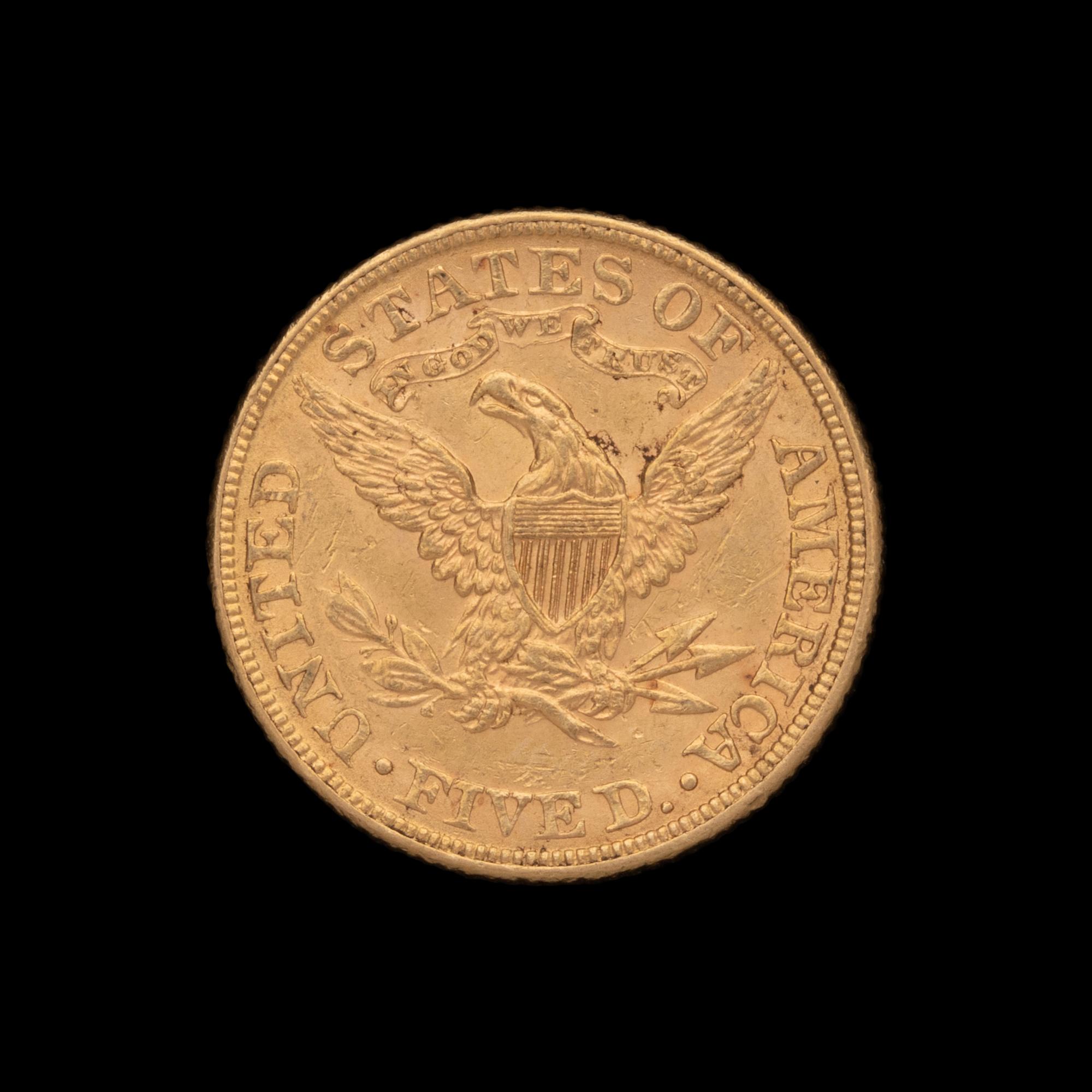 An 1882 Liberty Head $5 Gold Coin