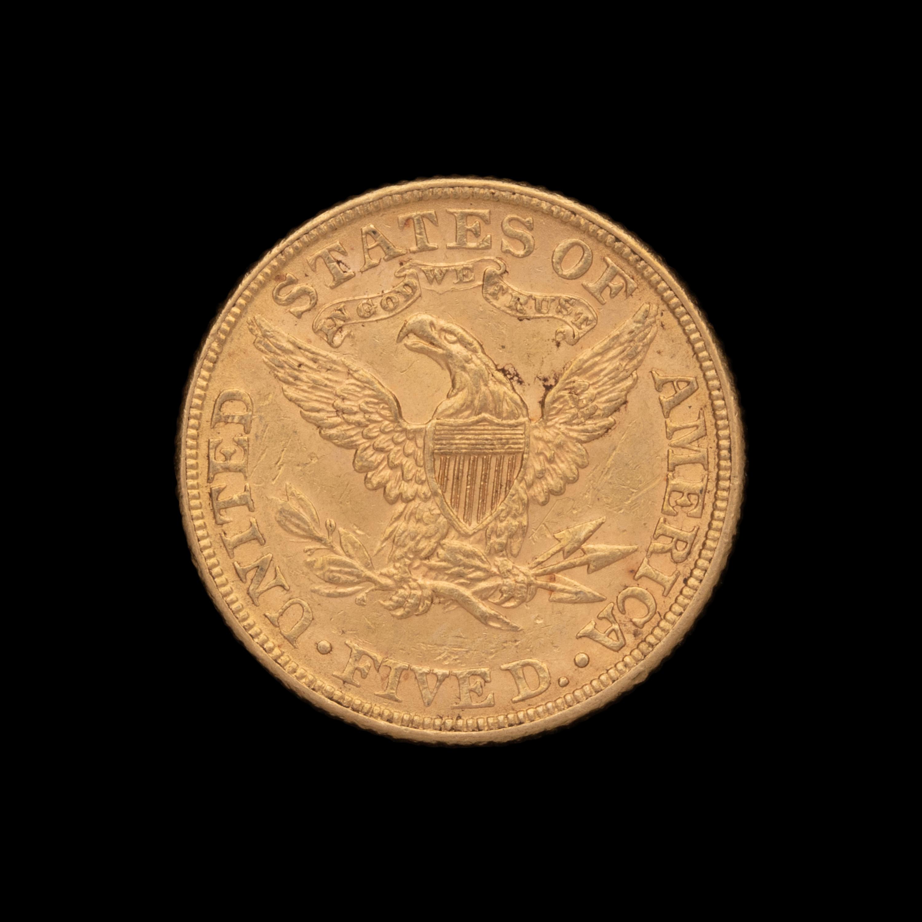 An 1882 Liberty Head $5 Gold Coin