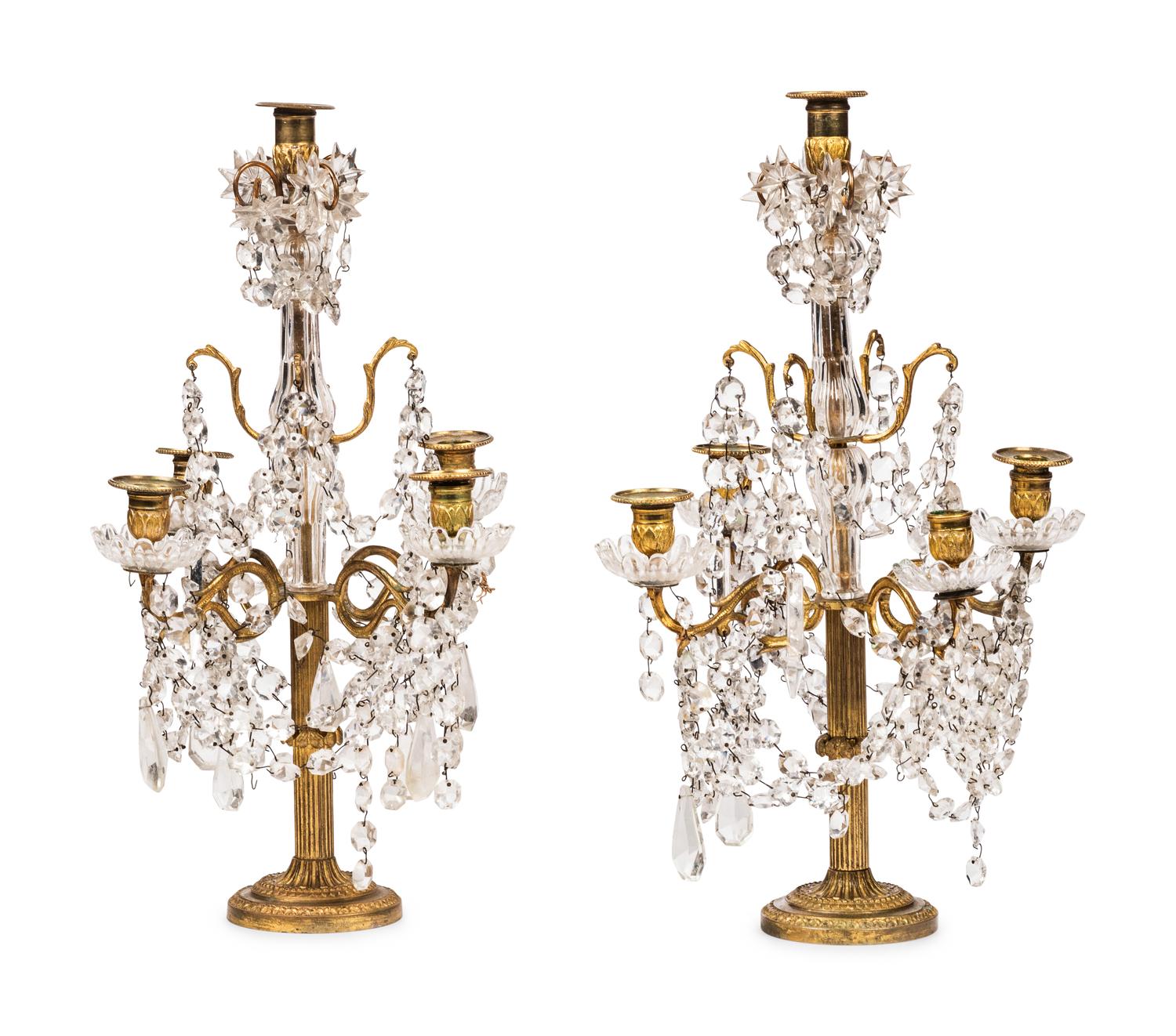 A Pair of Charles X Five-Light Candelabra