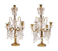A Pair of Charles X Five-Light Candelabra