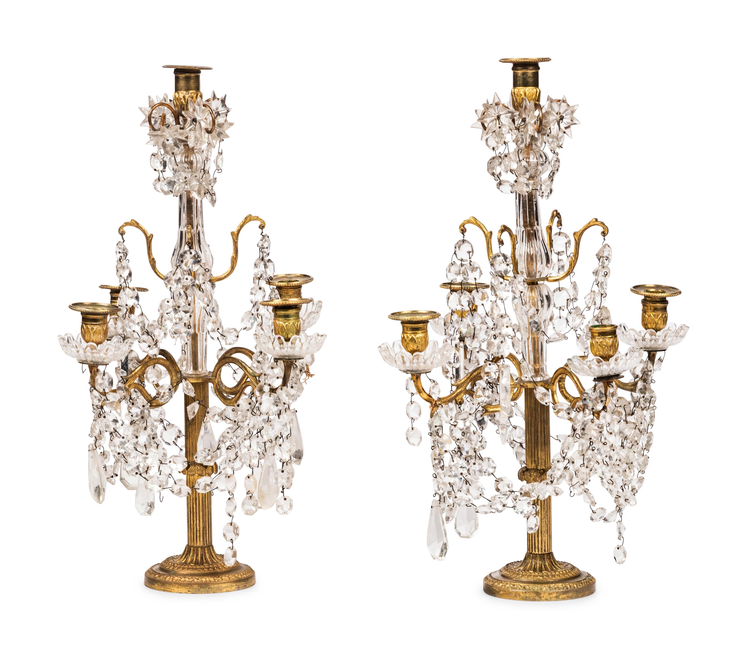 A Pair of Charles X Five-Light Candelabra