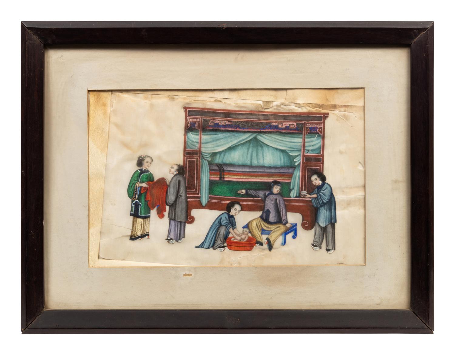 A Group of Twelve Chinese Export Pith Paintings