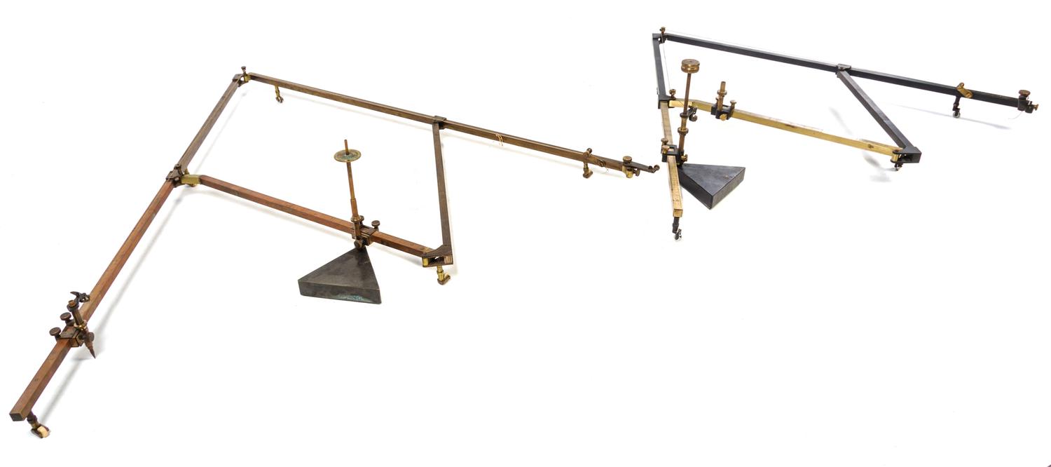 Two Large English Brass and Black Lacquered Pantographs Length 32 inches (when collapsed). — 20TH CENTURY