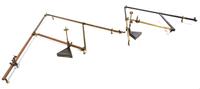 Two Large English Brass and Black Lacquered Pantographs Length 32 inches (when collapsed). — 20TH CENTURY