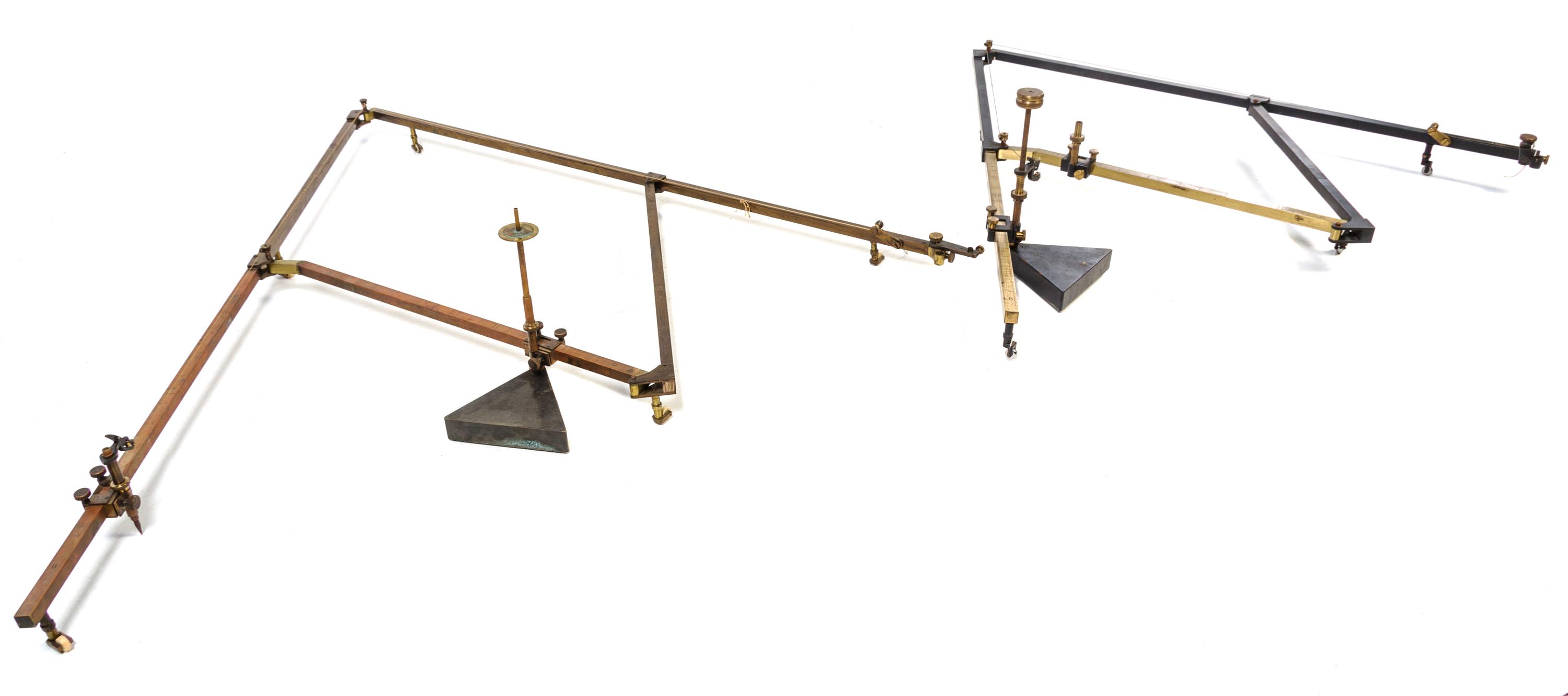 Two Large English Brass and Black Lacquered Pantographs Length 32 inches (when collapsed). — 20TH CENTURY