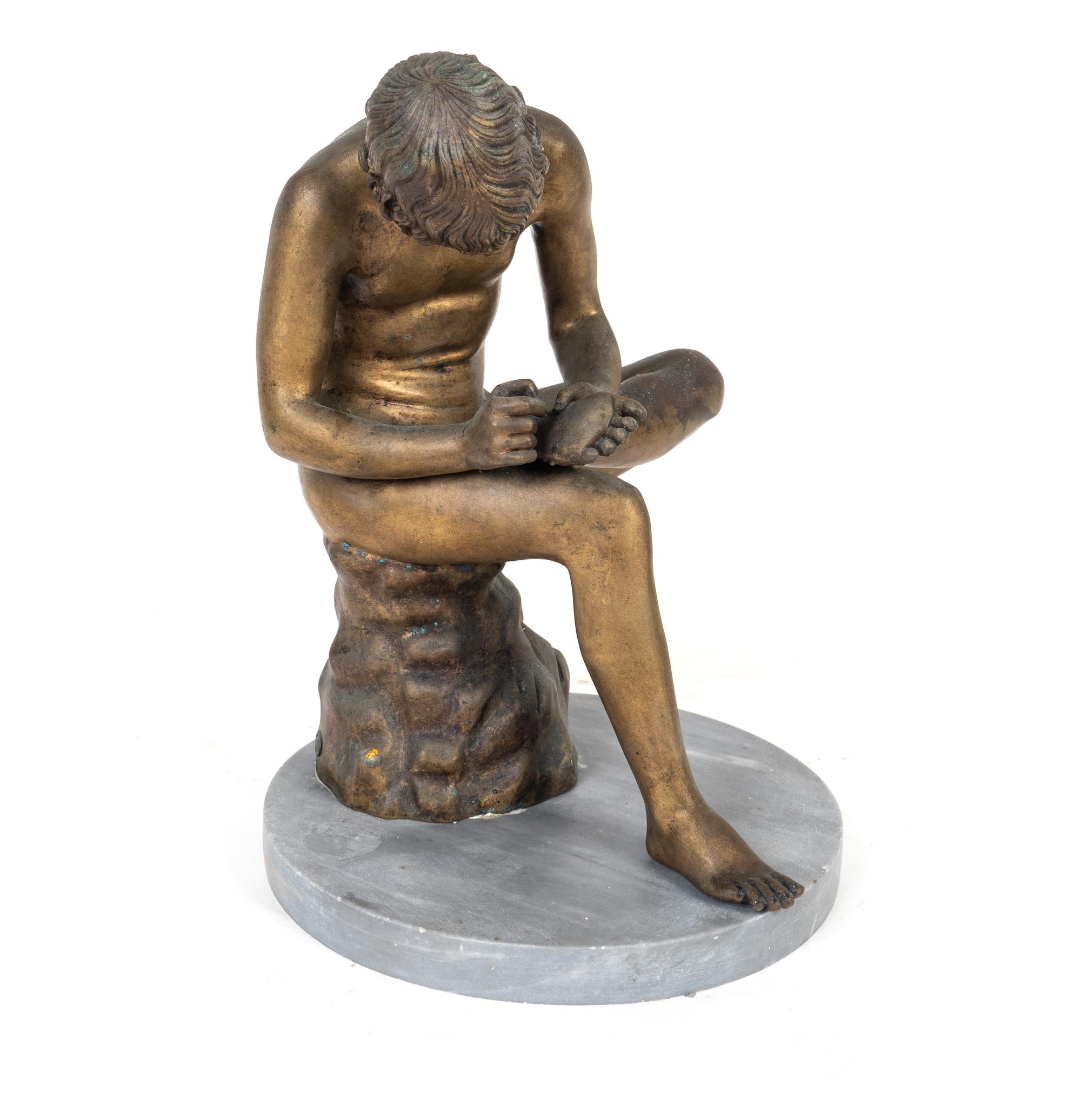 A Continental Patinated Bronze Figure: Spinario — AFTER THE ANTIQUE, EARLY 20TH CENTURY