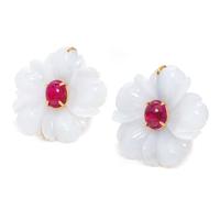 ANDREW CLUNN, GEMSTONE FLOWER EARCLIPS