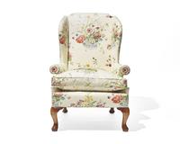 A George I style walnut easy chair, probably 20th century