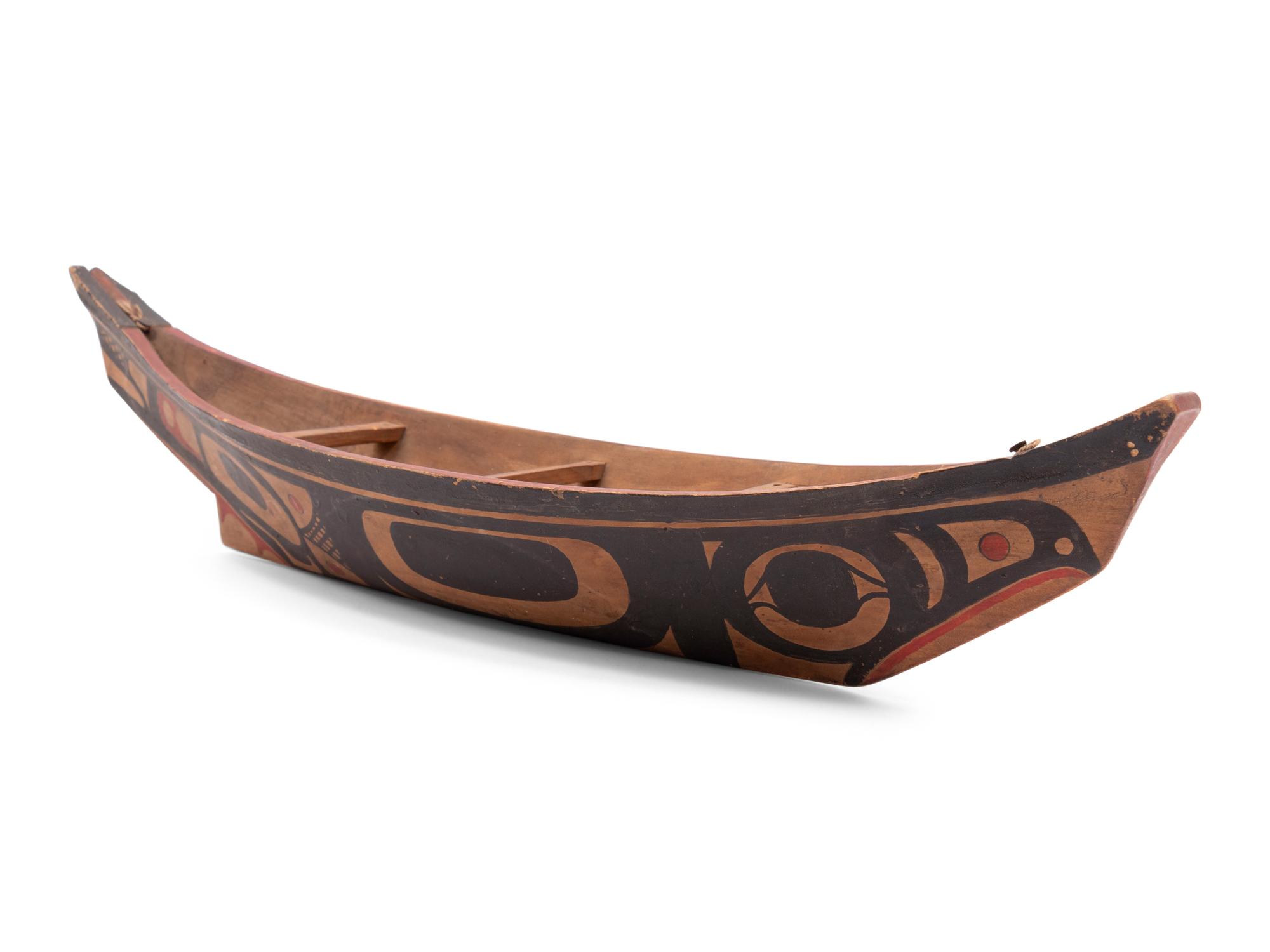 Miniature Haida Canoe and Inuit Kayak
