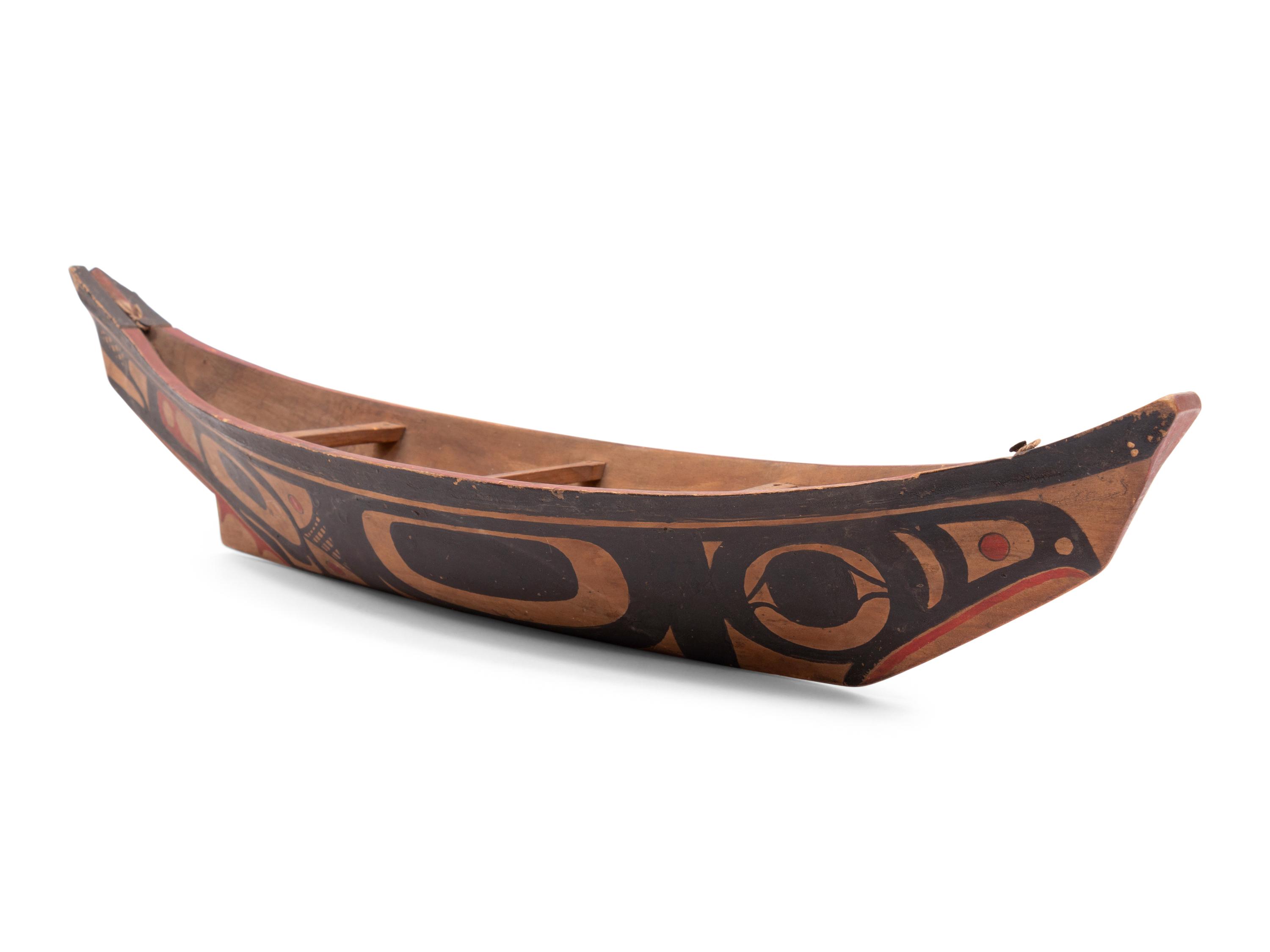 Miniature Haida Canoe and Inuit Kayak