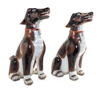A Pair of Chinese Export Porcelain Models of Dogs Height 23 inches.