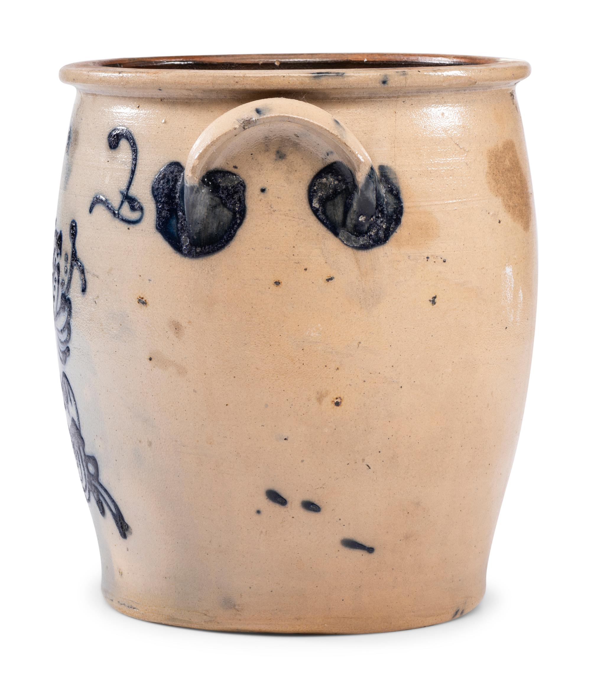 A Two-Gallon Cobalt-Decorated Stoneware Crock