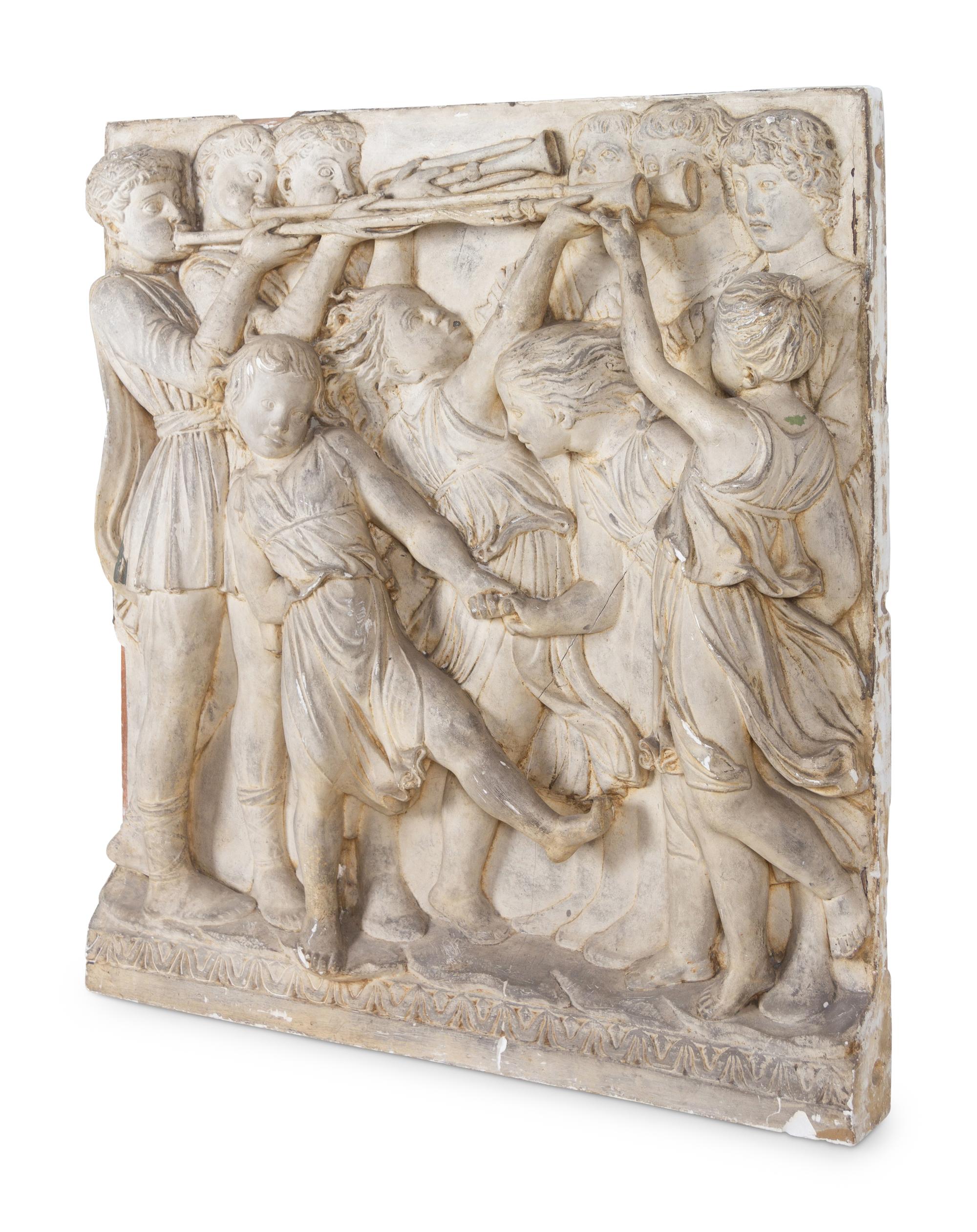 A Neoclassical Style Plaster Relief Panel