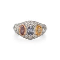 FANCY COLORED DIAMOND AND DIAMOND RING