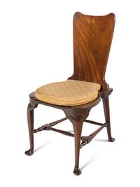 A Pair of George II Mahogany Hall Chairs