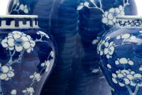 Four Chinese Blue and White Porcelain 'Crackled Ice and Prunus' Jars