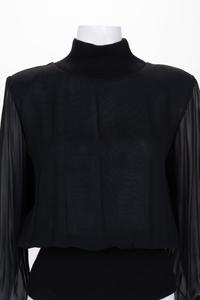 Two Yves Saint Laurent Haute Couture Knit Tops with Sheer Sleeves, 1980-90s