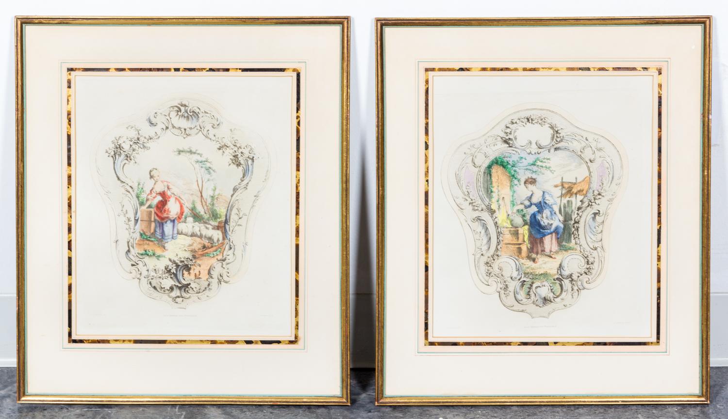 After Francois Boucher, (French, 1703-1770), Ladies (a pair)