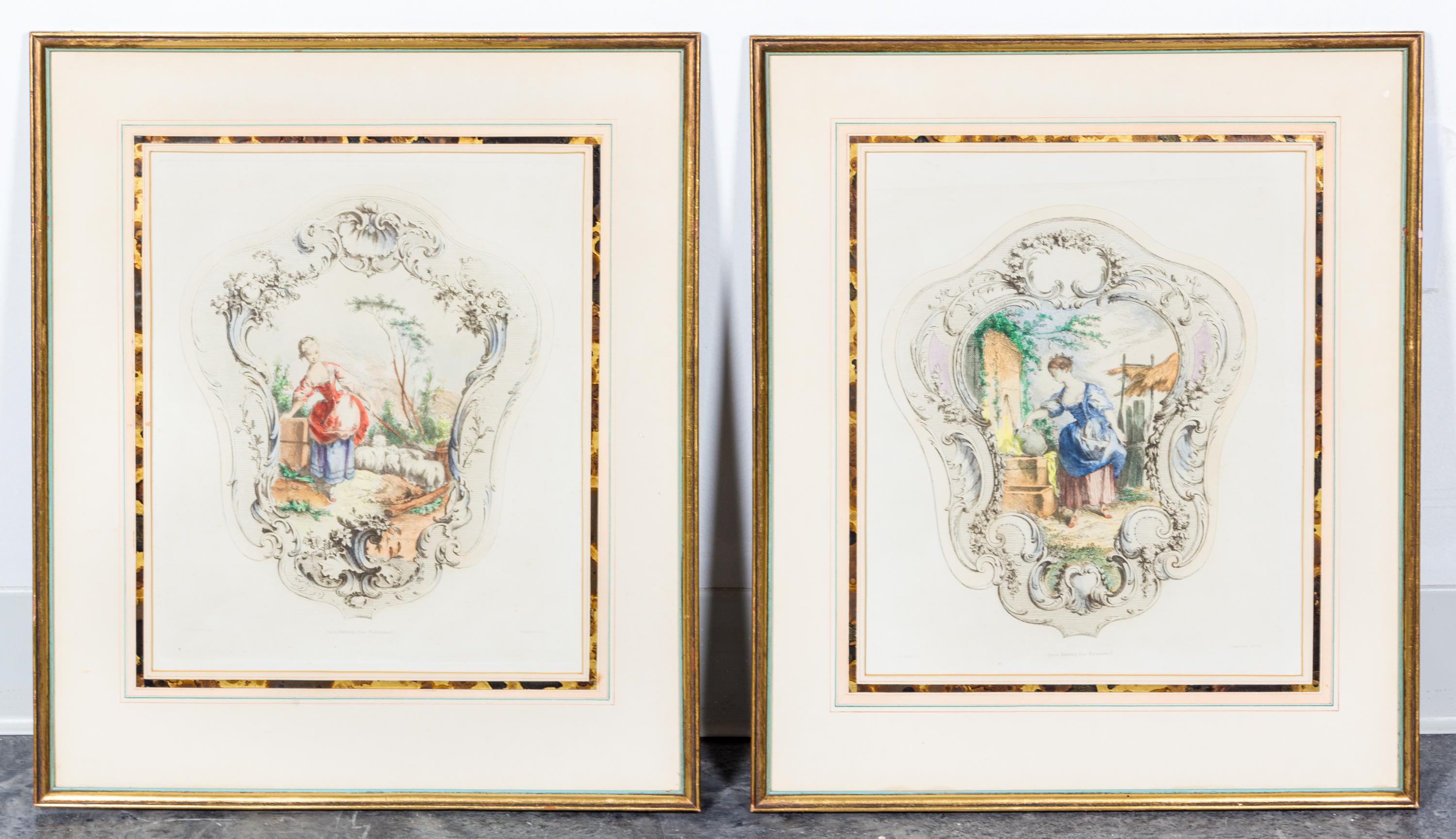After Francois Boucher, (French, 1703-1770), Ladies (a pair)