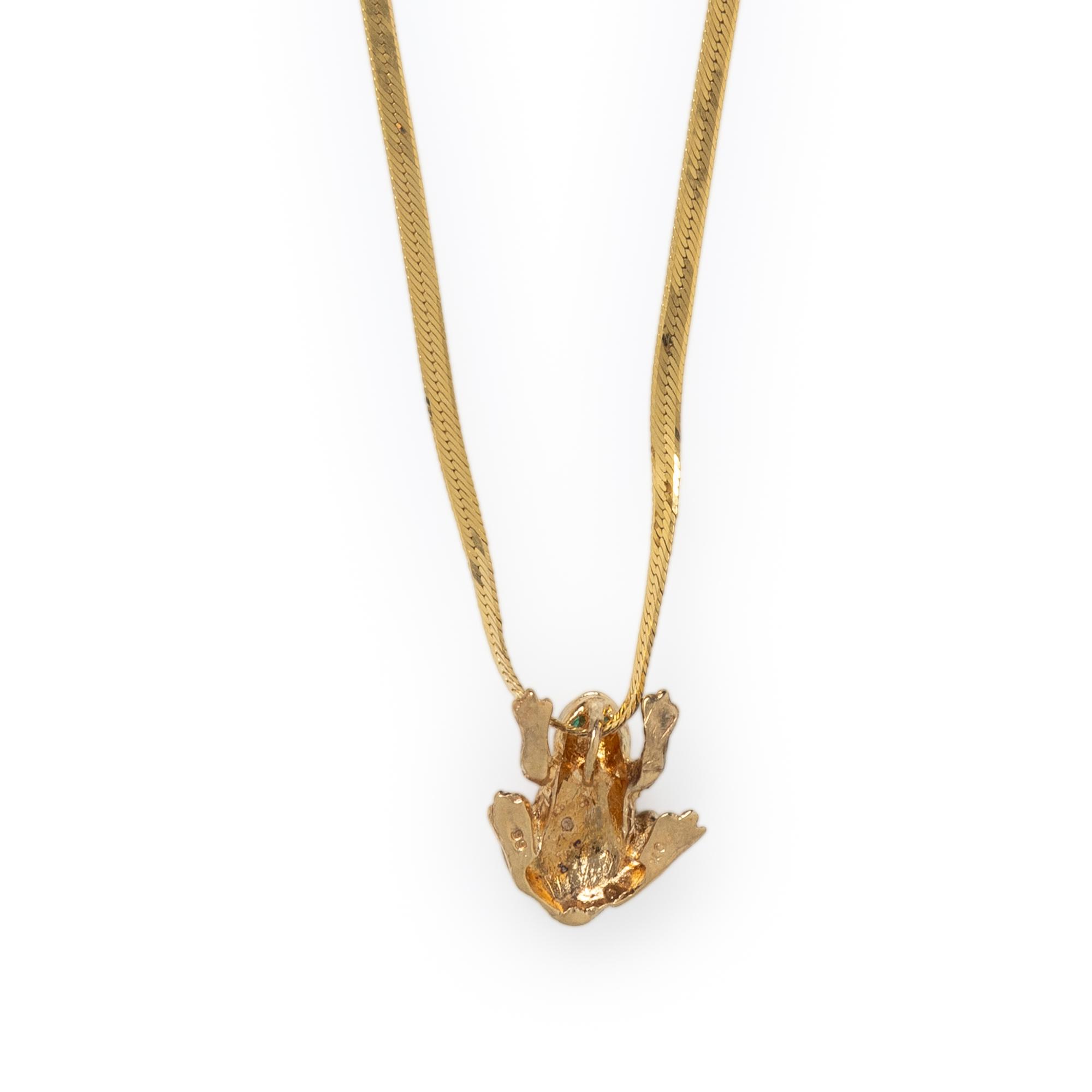 YELLOW GOLD FROG NECKLACE