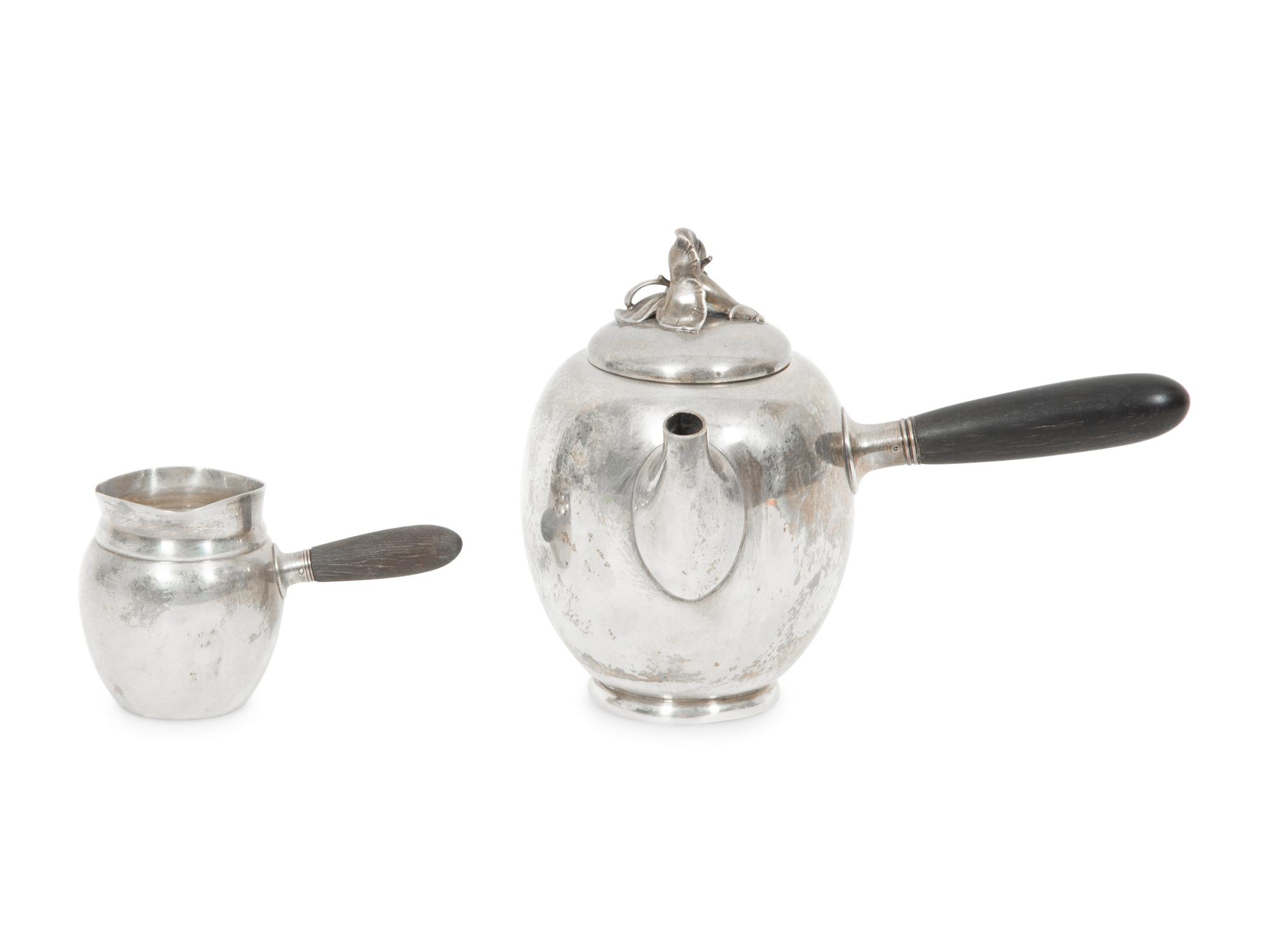 An American Silver Chocolate Pot and Milk Jug