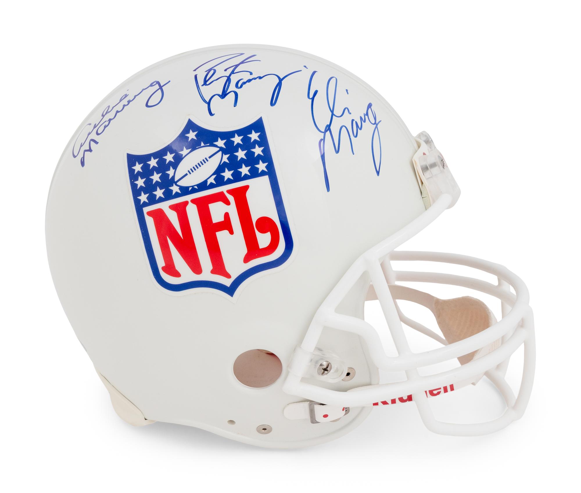 A Manning (Archie, Peyton, Eli) Family Signed Autograph Full Size NFL Helmet (Steiner Hologram),
