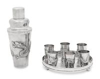 A Chinese Silver 'Dragon' Cocktail Service
