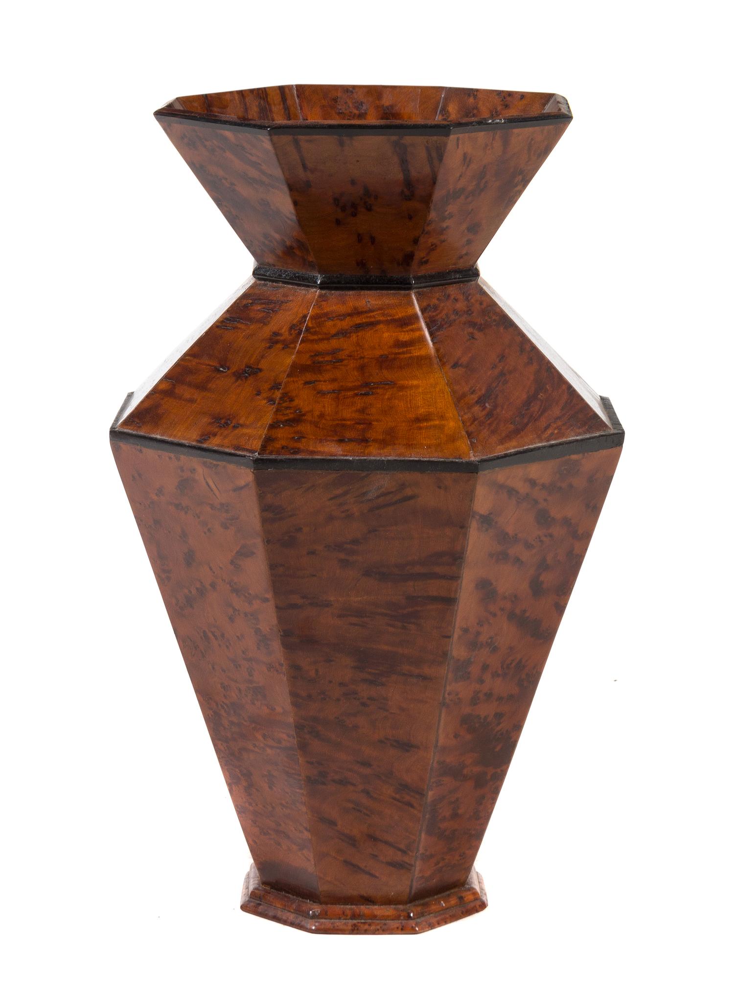 A Biedermeier Burl Maple Cane Stand Height 22 1/2 inches.
