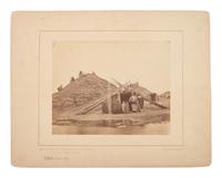 JACKSON, William Henry (1843-1942), photographer. Three photographs of Bannock and Pawnee dwellings from the Hayden Expedition. Ca 1870s.