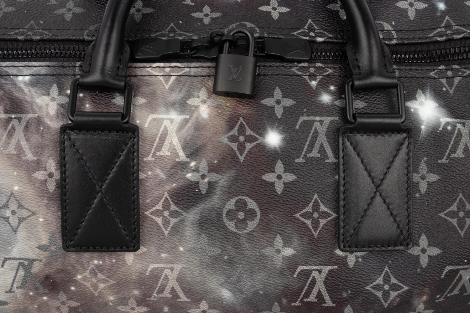 Louis Vuitton Limited Edition Keepall Bandoulière 50 in Black Monogram Canvas with Galaxy Print, Virgil Abloh, Spring Summer 2019