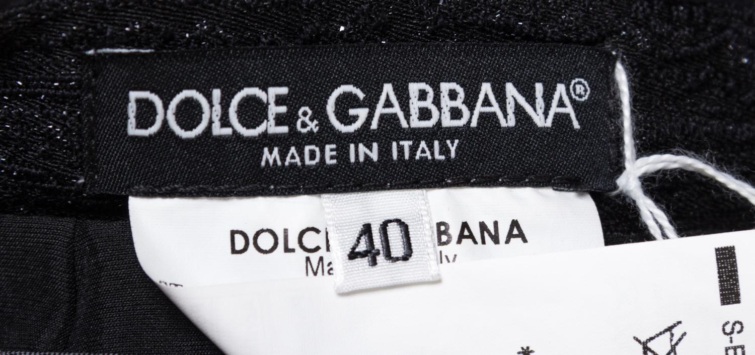A Dolce & Gabbana Black Patterned Skirt Suit, Size 40.
