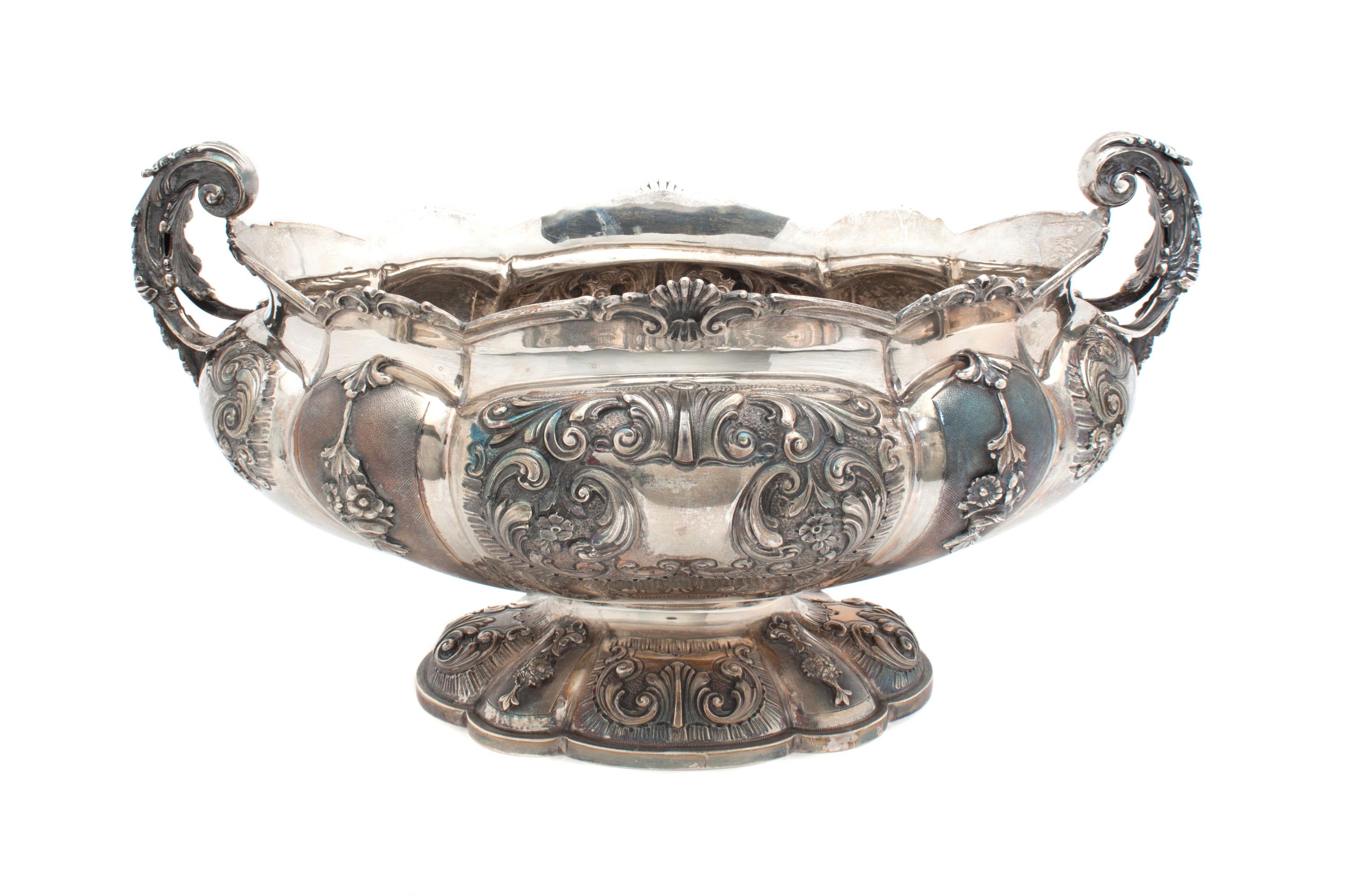 An Italian Silver Footed Center Bowl Width 18 inches. — 20TH CENTURY