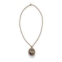 VICTORIAN, YELLOW GOLD AND SEED PEARL MOURNING PENDANT