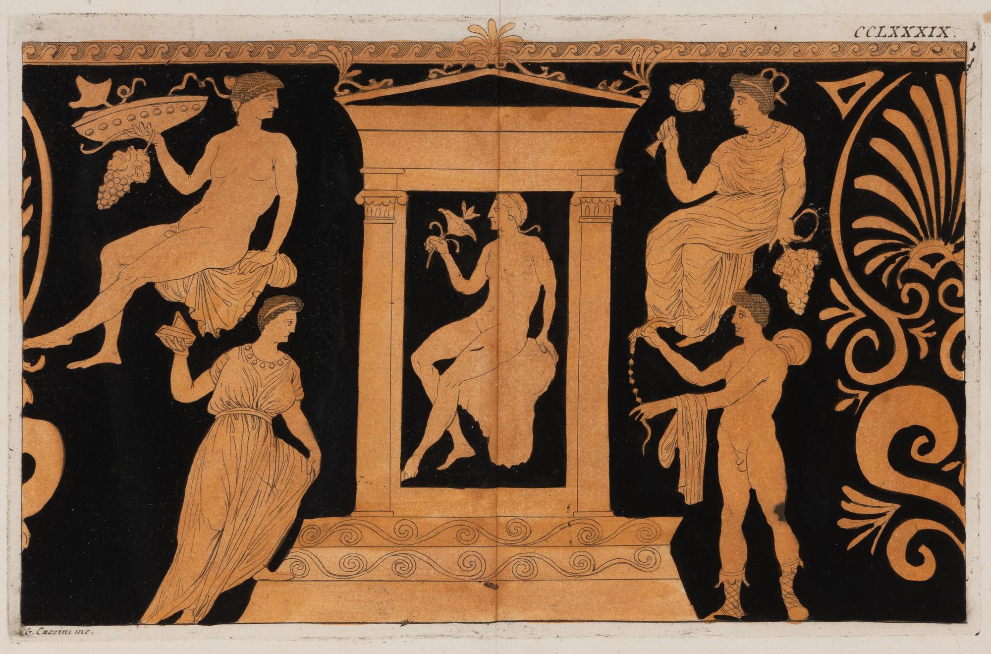 A Group of Eight Hand-Colored Engravings of Vase Designs