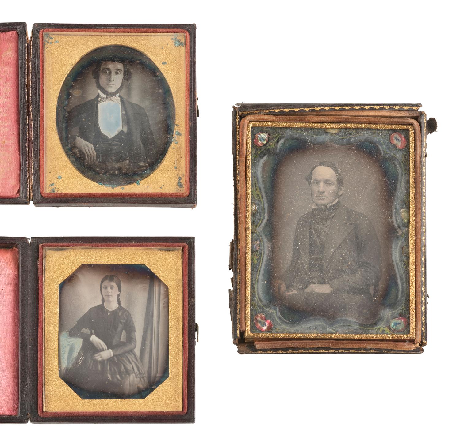 [EARLY PHOTOGRAPHY]. A group of 22 cased images, incl. daguerreotypes of men, women, and children in varying poses.